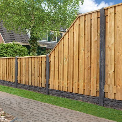 Tuinscherm Enschede, groen geïmpregneerd grenen, RVS-geschroefd, 21-planks (19+2) 180 x 180 cm