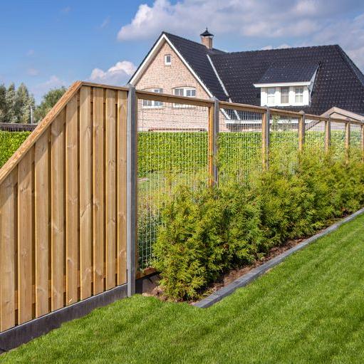 Tuinscherm grenen groen geïmpregneerd, 21-planks (19 + 2) Enschede 180/90 x 180 cm verloop