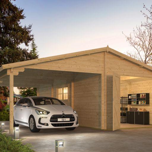 Garage-carport Berggren | 58 mm | vuren onbehandeld