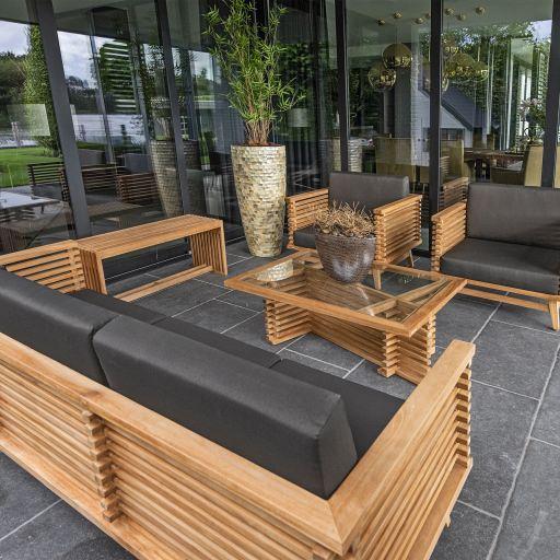 Teak loungeset Riverside 3-zits bank incl. kussens