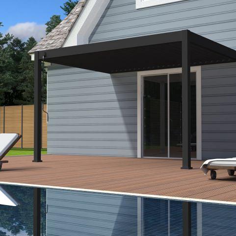 Aluminium overkapping Toronto Wand 300 x 400 x 255 cm antraciet