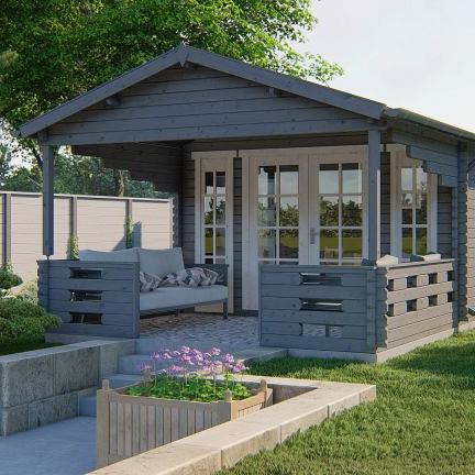 Blokhut - Tuinhuis Sanstrov | 44 mm | vuren onbehandeld