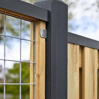 Verzinkte afdeklijst 50 mm U-profiel 180 cm (3-planks) zwart