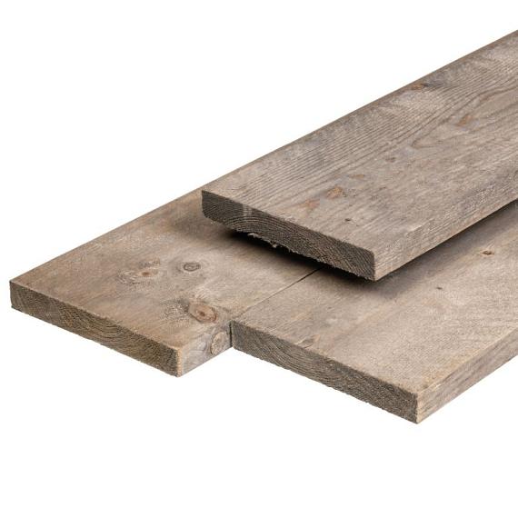 Geïmpregneerd Vuren Steigerplank Fijnbezaagd Zilvergrijs 29x190 mm 500 cm
