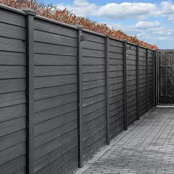 Berton©-motiefplaat smal antraciet gecoat H26 x D3,5 x L184 cm rabat-houtmotief
