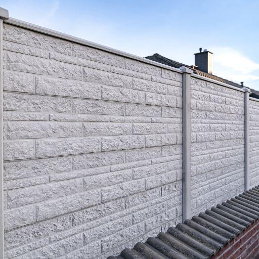 Berton©-motief-vulplaat wit/grijs H20 x D3,5 x L184 cm rotsmotief
