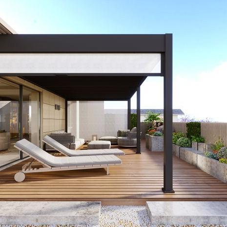 Aluminium overkapping Windscherm 400 cm wit