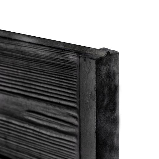 Berton©-motiefplaat smal antraciet gecoat H26 x D3,5 x L184 cm rabat-houtmotief