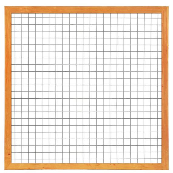 Gaaselement vuurverzinkt maaswijdte 7,5 x 7,5 cm met robuust kader Red Class Wood 4,5 x 7,0 cm H180 x B180 cm