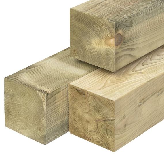 Geïmpregneerd Vuren Paal Geschaafd met ronde hoeken 138x138 mm 300 cm