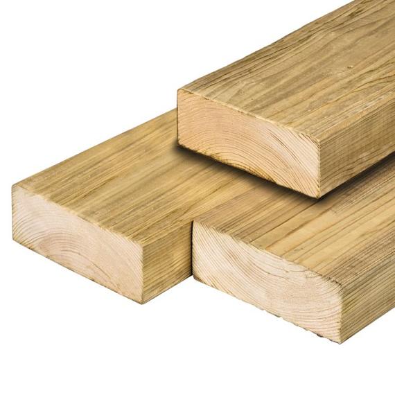 Geïmpregneerd Vuren Ligger Geschaafd met ronde hoeken 70x195 mm 400 cm