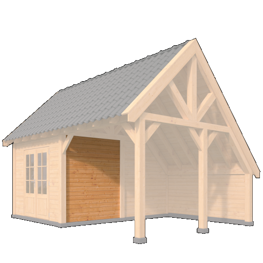 Wandmodule Type B zweeds rabat Red Class Wood 250 x 224 cm