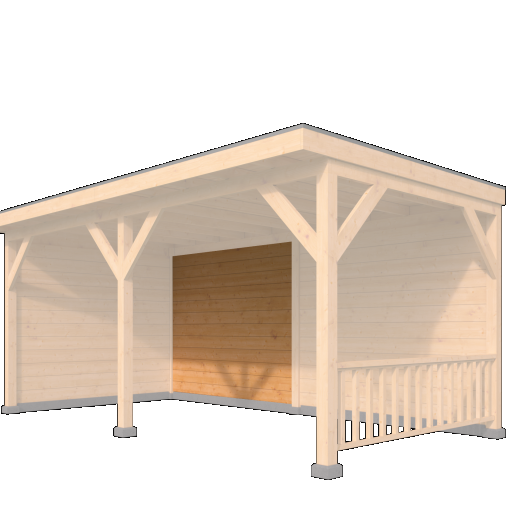 Wandmodule Type B zweeds rabat Red Class Wood 250 x 224 cm