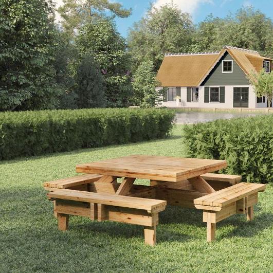 Picknicktafel Vierkant vuren gedroogd, groen geïmpregneerd