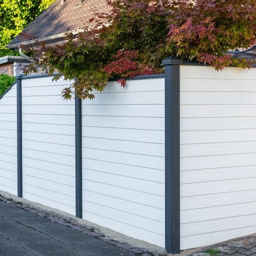 Berton©-motiefplaat smal wit/grijs H26 x D3,5 x L184 cm rabat-houtmotief
