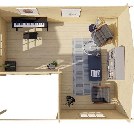 Blokhut - Tuinhuis Johan | 34 mm | vuren onbehandeld