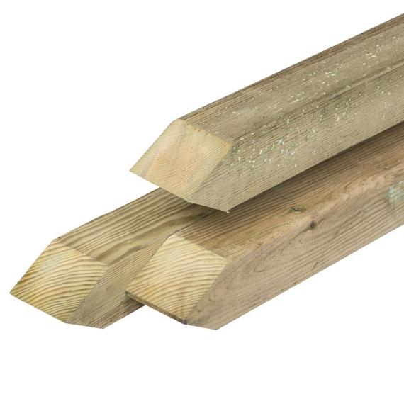Geïmpregneerd Grenen Paal met Punt Geschaafd 68x68 mm 150 cm