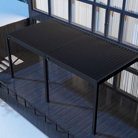 Aluminium overkapping Toronto Wand 360 x 530 x 255 cm antraciet