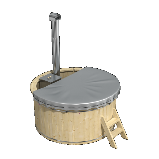 Hottub met interne RVS kachel ø200 cm onbehandeld vuren