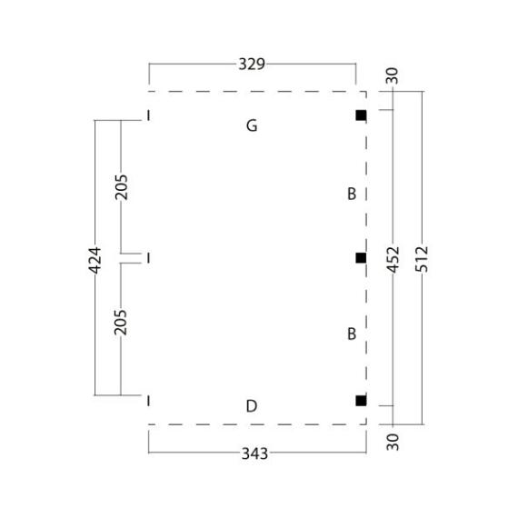 Kapschuur Billund XXL Uitbredingset Red Class Wood 350 x 510 cm