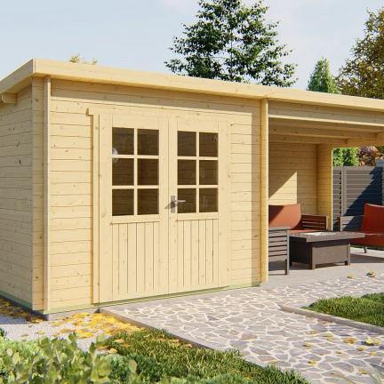 Blokhut - Tuinhuis Charlotta | 28 mm | vuren honinggeel geïmpregneerd