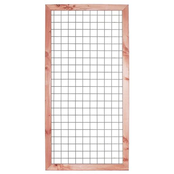 Gaaselement vuurverzinkt maaswijdte 7,5 x 7,5 cm met robuust kader Douglas 4,5 x 7,0 cm H180 x B90 cm