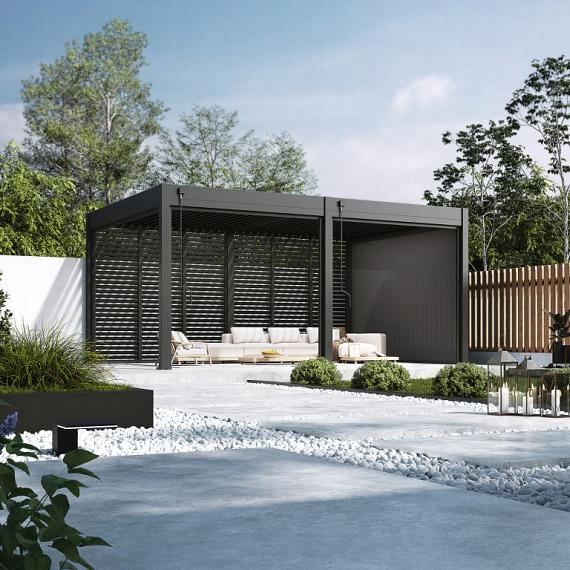 Aluminium overkapping Louvrepaneel 124,5 horizontaal antraciet