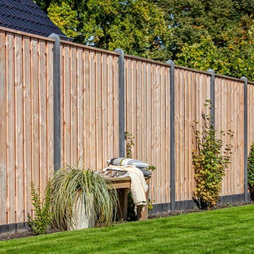 Tuinscherm Casablanca, Red Class Wood geïmpregneerd ME vuren, RVS-geschroefd, 21-planks (19+2) 180 x 180 cm