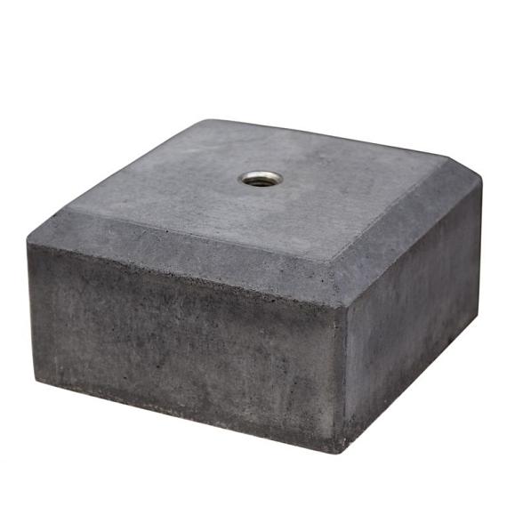 Berton© betonpoer 18,0 x 18,0 x 10,0 cm, antraciet, M20-bus, half model