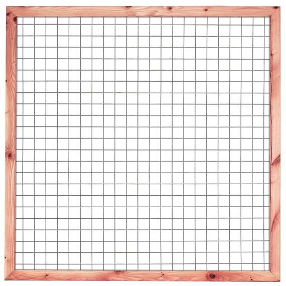 Gaaselement vuurverzinkt maaswijdte 7,5 x 7,5 cm met robuust kader Douglas 4,5 x 7,0 cm H180 x B180 cm