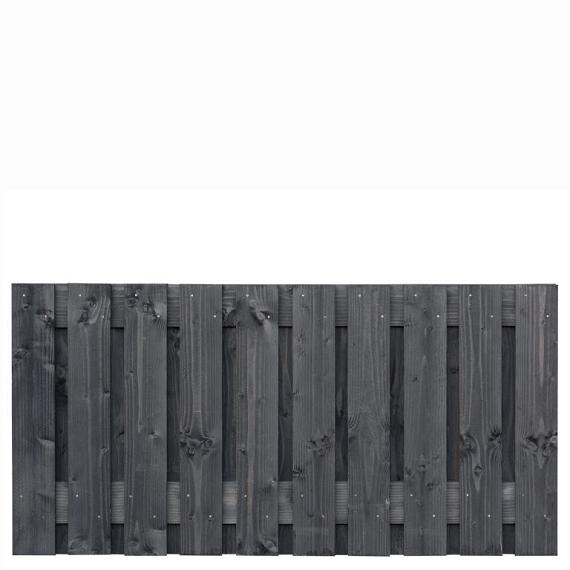 Tuinscherm Marlies, zwart geïmpregneerd douglas, RVS-geschroefd, 21-planks (19+2) 180 x 90 cm