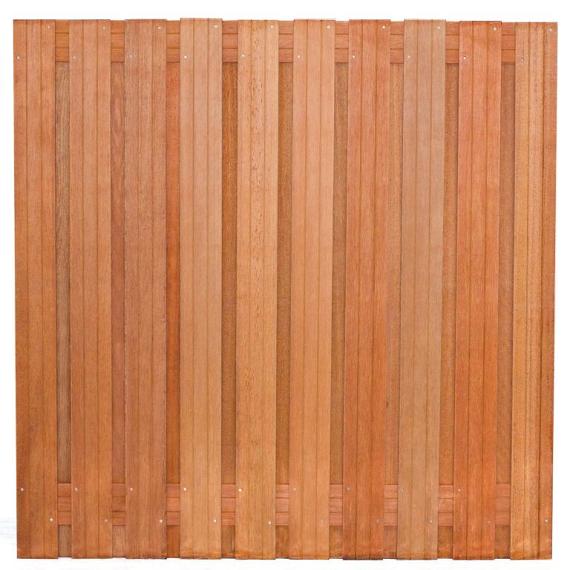 Tuinscherm hardhout kunstmatig gedroogd, 21-planks (19 + 2) Dronten 180 x 180 cm