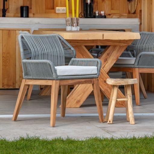 Teak stoel Granada met kussen (set van 2 stoelen)