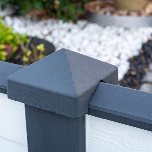 Berton©-afdekpet antraciet diamantkop 14 x 14 x 5 cm tussenmodel