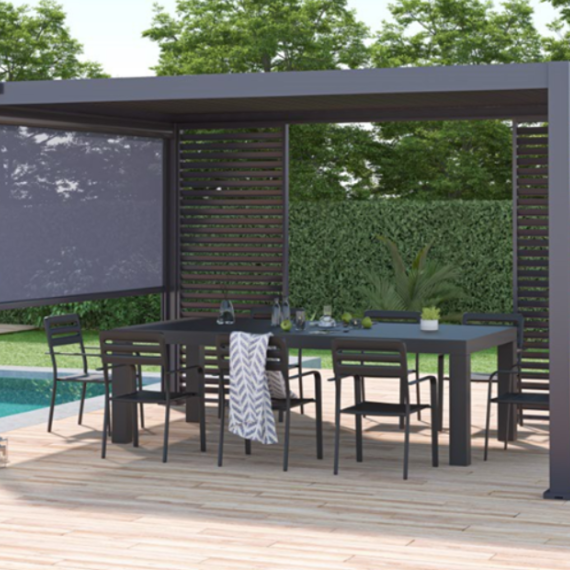 Aluminium overkapping Toronto vrijstaand 300 x 400 x 255 cm antraciet