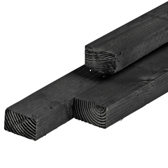 Douglas fijnbezaagd zwart geïmpregneerd 45x75 mm 300 cm