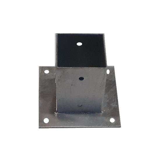 Paalhouder met plaat 91x91 mm hoogte 150 mm verzinkt