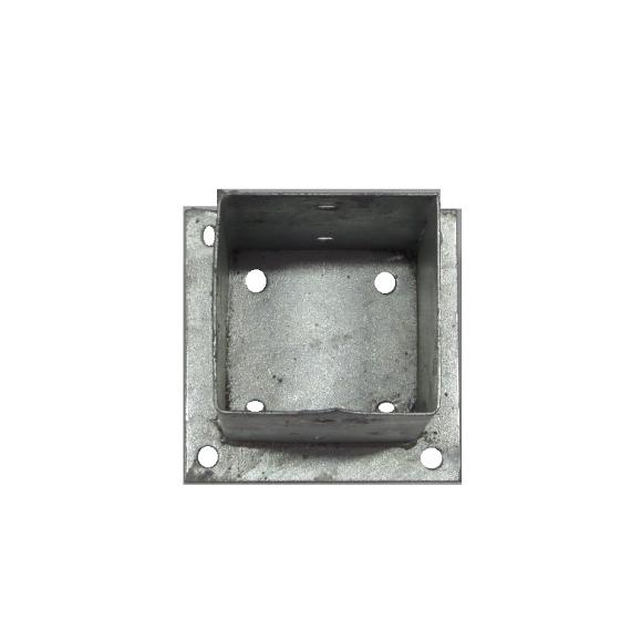 Paalhouder met plaat 151x151 mm hoogte 150 mm verzinkt