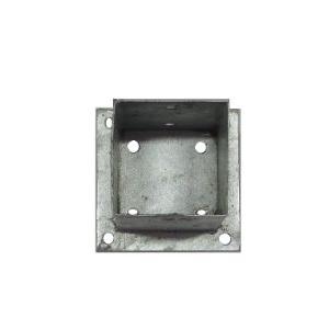 Paalhouder met plaat 121x121 mm hoogte 150 mm verzinkt