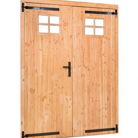 Douglas dubbele klampdeur met klein raam B1850xH2050mm buitenmaat