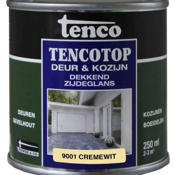 TENCO Top Deur  & Kozijn Dekkend Zijdeglans Creme wit (ral 9001) 0.25 Liter