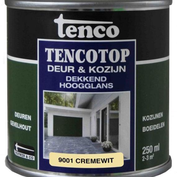 TENCO Top Deur  & Kozijn Dekkend Hoogglans Creme wit (RAL 9001) 0.25 Liter