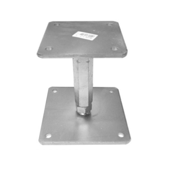 Verstelbare paaldrager 12x12 cm - 16x16 cm  Verzinkt