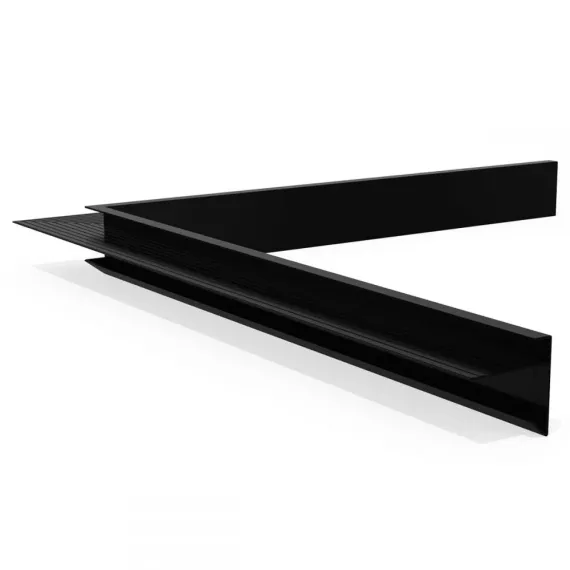 Aluminium daktrim 45/45 binnenhoek zwart