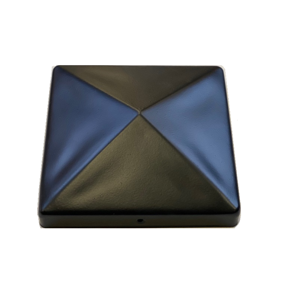 Paal ornament piramide 71x71 mm zwart gecoat