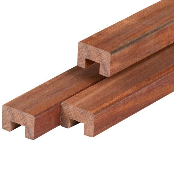 Angelim Vermelho afdekkap 4,5 x 7,0 x 185 cm geschaafd, sponning 2,5 x 3,2 cm