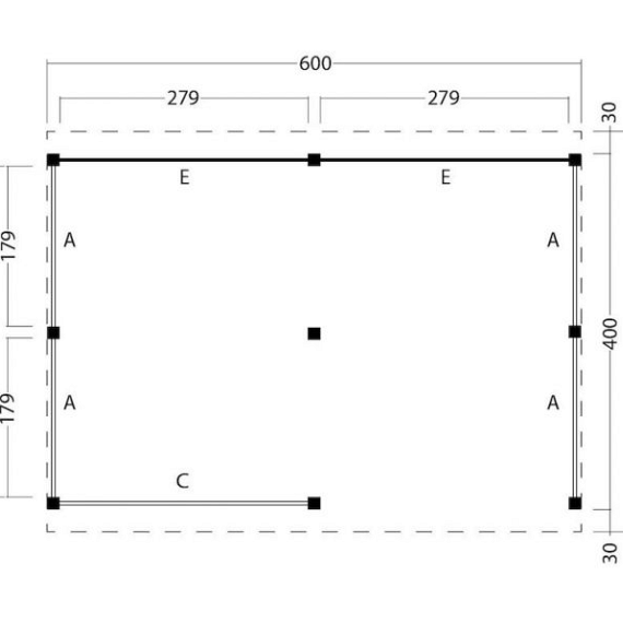 Kapschuur Billund XL Basispakket Red Class Wood 605 x 460 cm