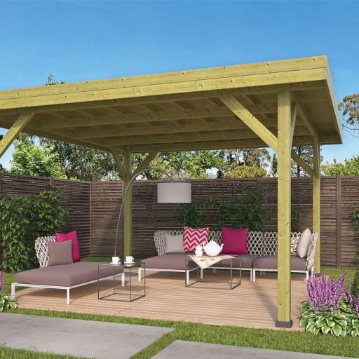 Prieel Modern Groot vuren groen geïmpregneerd