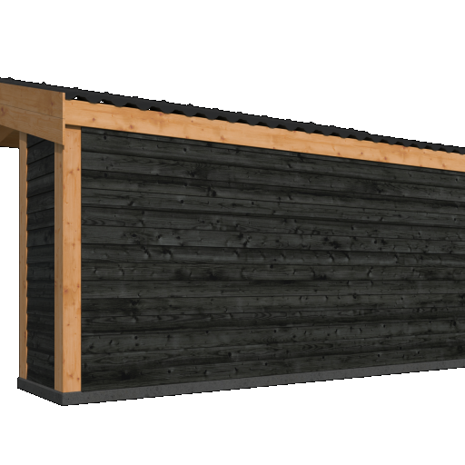 DHZ Kapschuur Goor Douglas 600 x 300 cm zwart geïmpregneerd
