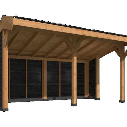 DHZ Kapschuur Goor Douglas 600 x 300 cm zwart geïmpregneerd